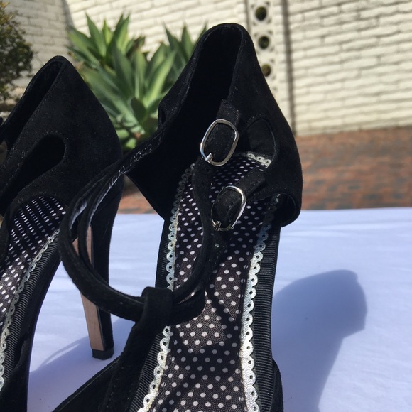 Jigsaw Black Suede Leather Mary Jane Pump Heels Size 10 - Picture 10 of 16